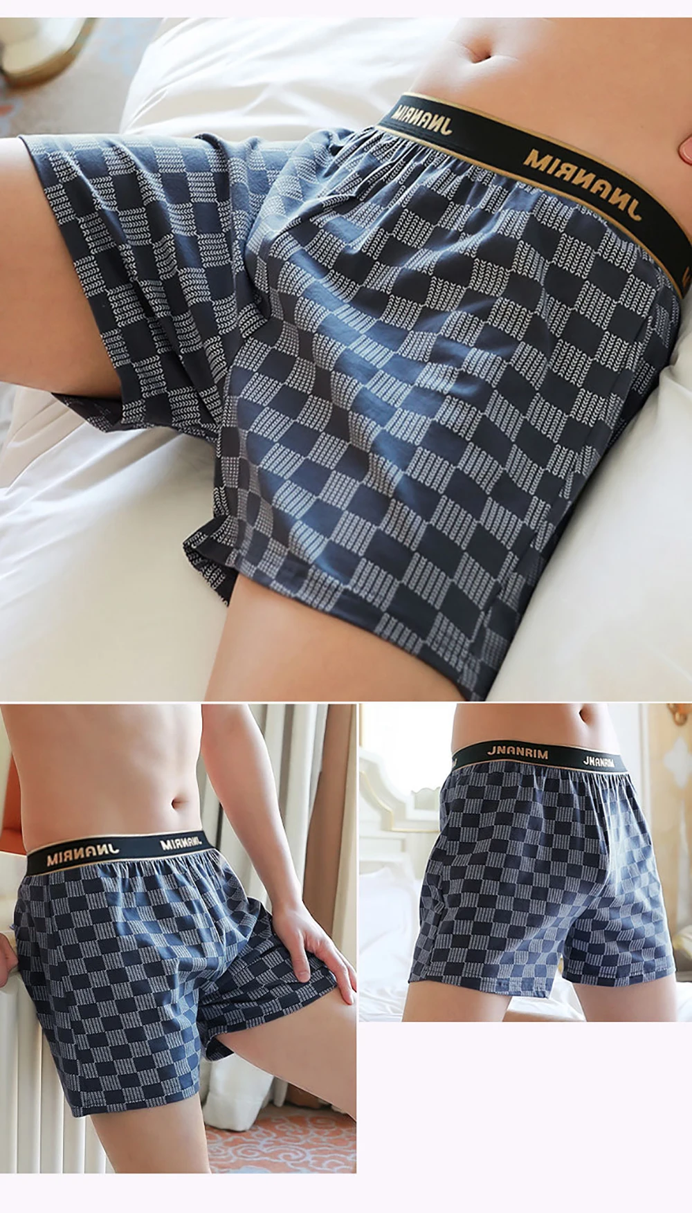 3PCS/Pack 95% Cotton Soft Plaid Alo Boxers Hombre Loose Breathable Hygroscopic Mens Shorts Sport High Elastic Waist Underwear 3PCS/Pack 95% Cotton Soft Plaid Alo Boxers Hombre Loose Breathable Hygroscopic Mens Shorts Sport High Elastic Waist Underwear