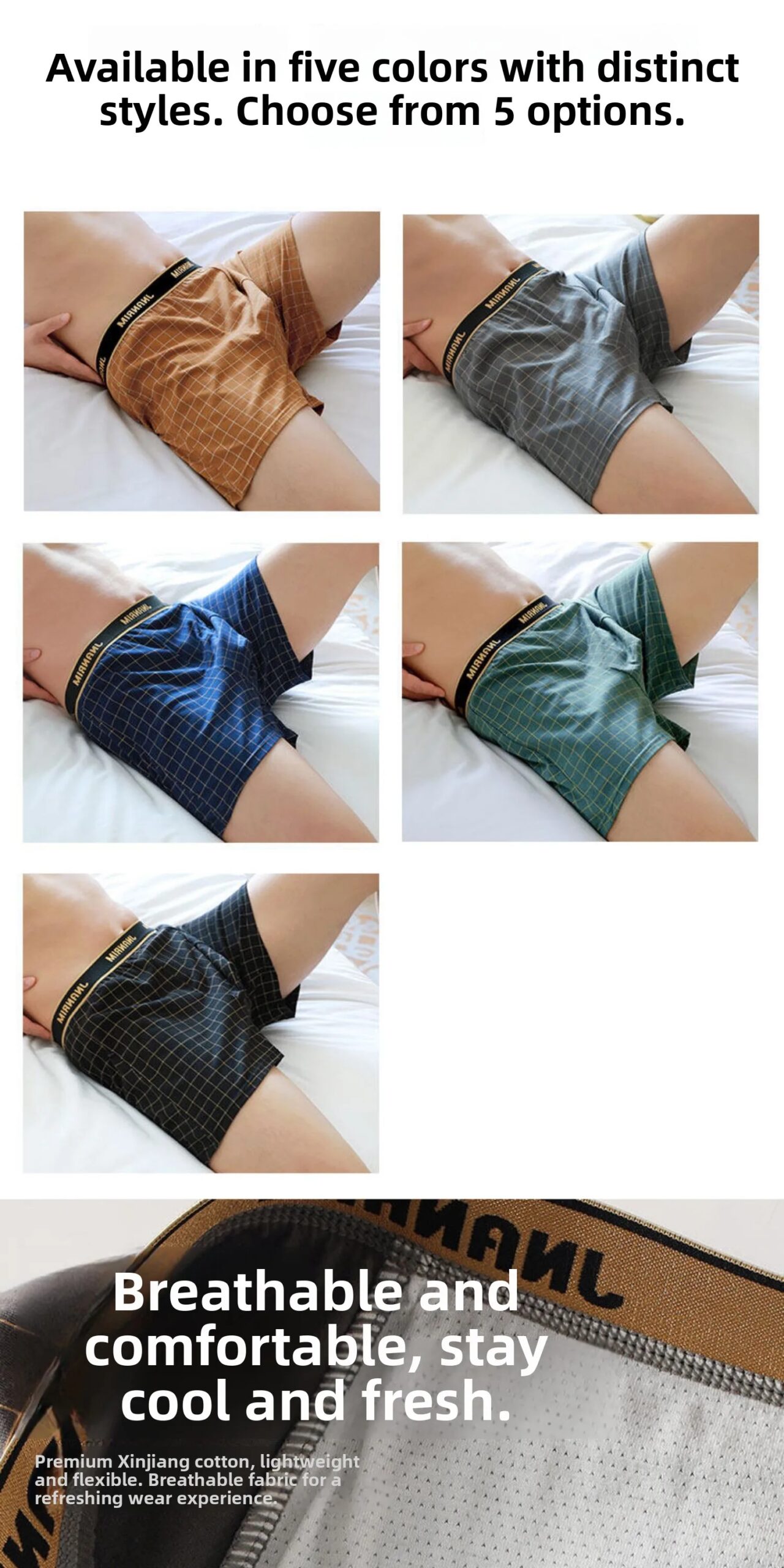 High Waist Loose Fit Pure Cotton Antibacterial Men's Boxer Shorts Breathable Comfortable Summer Underwear Four Corner Briefs High Waist Loose Fit Pure Cotton Antibacterial Men's Boxer Shorts Breathable Comfortable Summer Underwear Four Corner Briefs